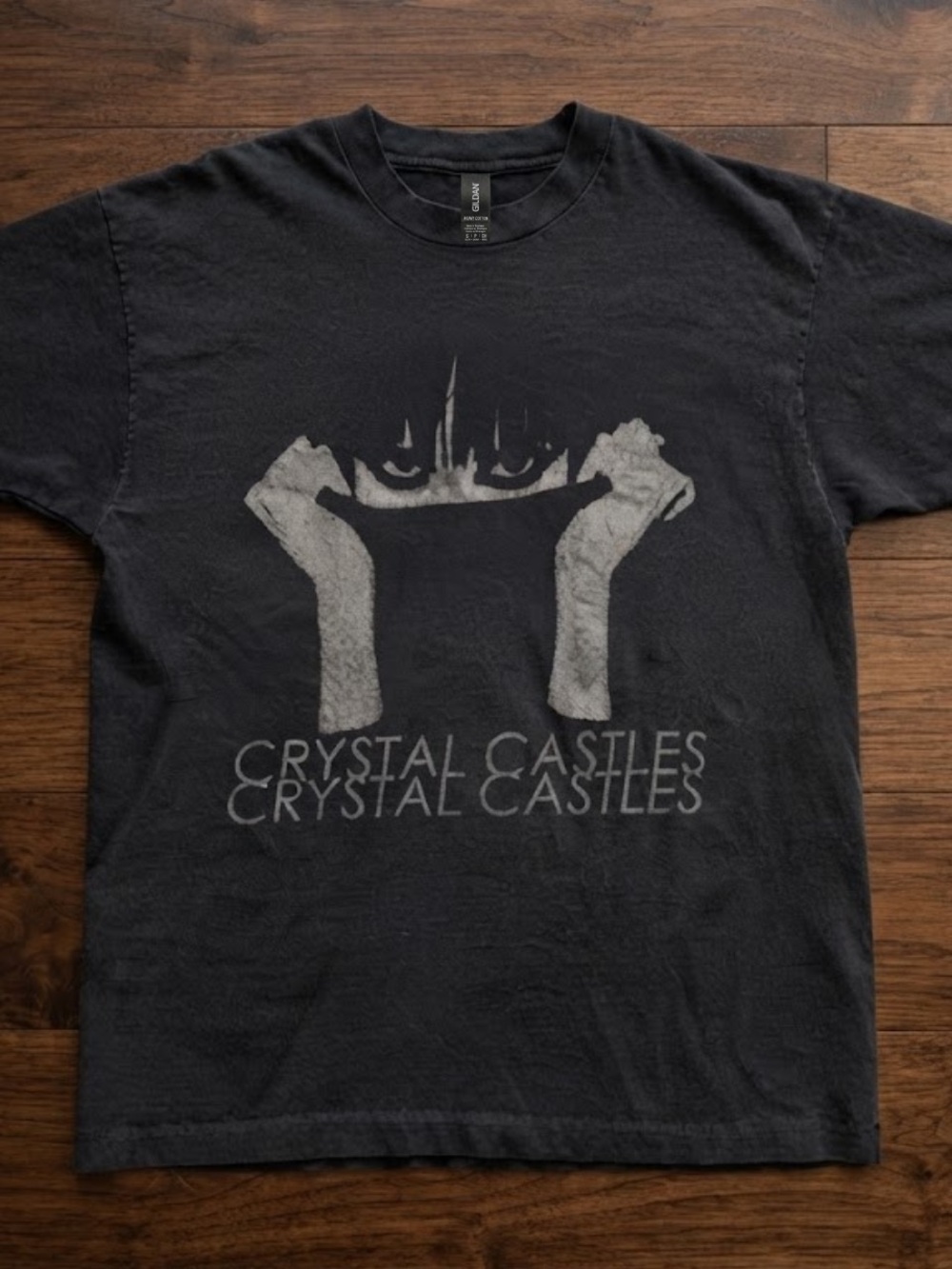 Gildan Black Crystal Castles Graphic Long Sleeve Tee